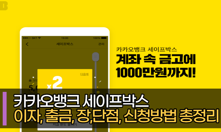 카카오뱅크 세이프박스 한도, 이자, 출금, 신청방법, 장점, 단점 총정리 카카오뱅크 세이프박스 한도, 이자, 출금, 신청방법, 장점, 단점 총정리